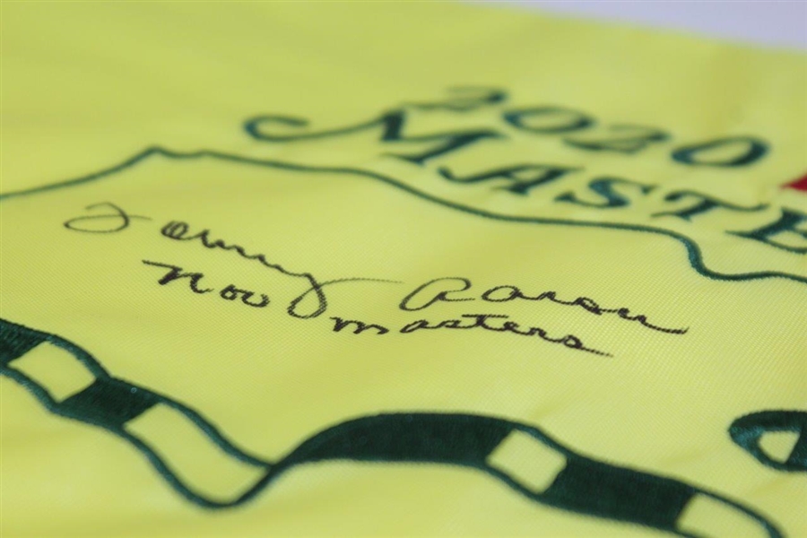 Tommy Aaron Signed 2020 Masters Flag with 'Nov Masters' Inscription JSA ALOA