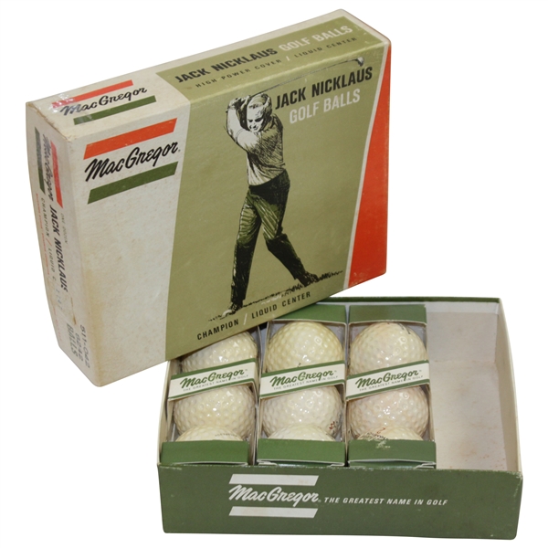 Classic Jack Nicklaus MacGregor Champion Liquid Center Golf Balls (9) in Box
