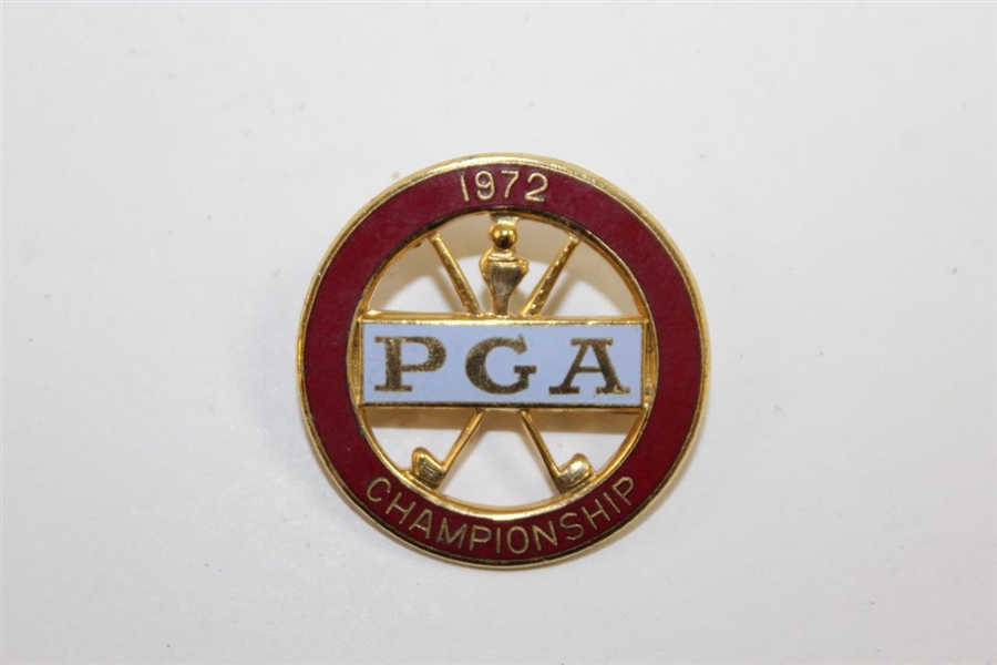 1972 PGA Championship Circular Pin - Gary Player Winner