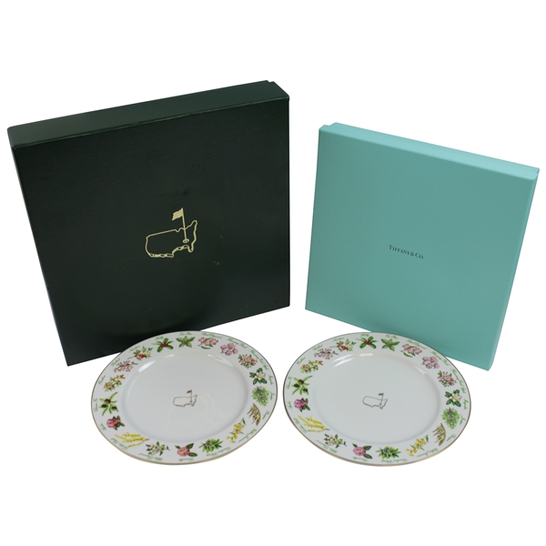 Two 2016 Augusta National Masters Tournament Tiffany & Co. Beautification Plates in Original Boxes