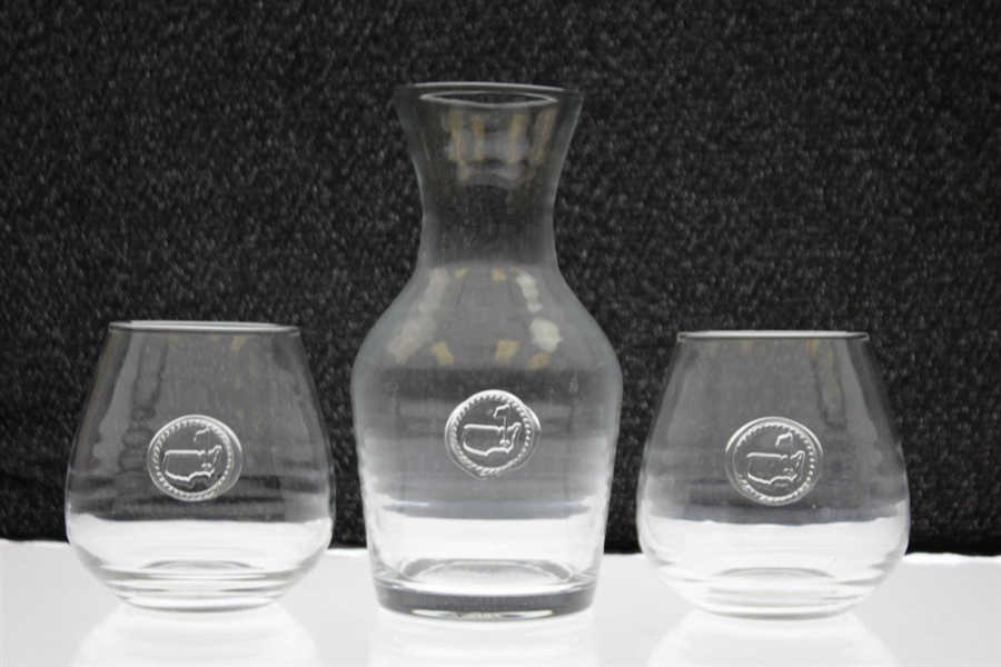 Augusta National Golf Club Carafe with Two Stemless Wine Glasses in Original Juliska Boxes