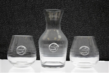 Augusta National Golf Club Carafe with Two Stemless Wine Glasses in Original Juliska Boxes
