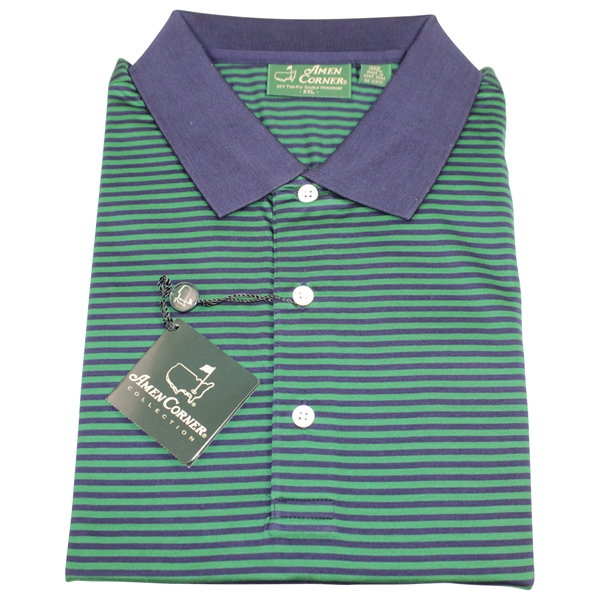 Masters Tournament 'Amen Corner Collection' XXL Green/Blue Fancy Golf Shirt - New