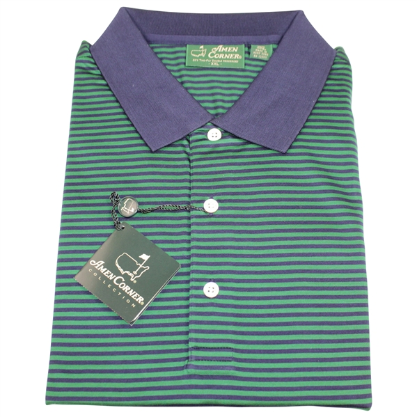 Masters Tournament Amen Corner Collection XXL Green/Blue Fancy Golf Shirt - New