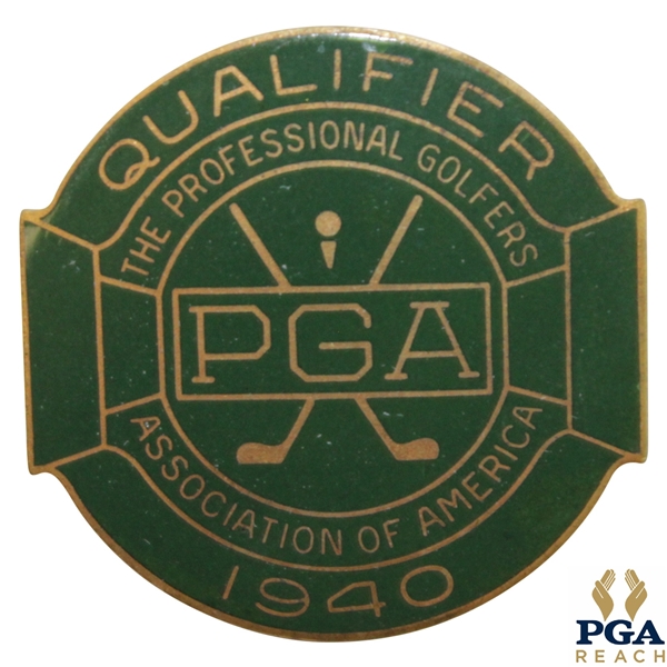 1940 PGA Championship at Hershey CC Contestant Badge - Byron Nelson Winner