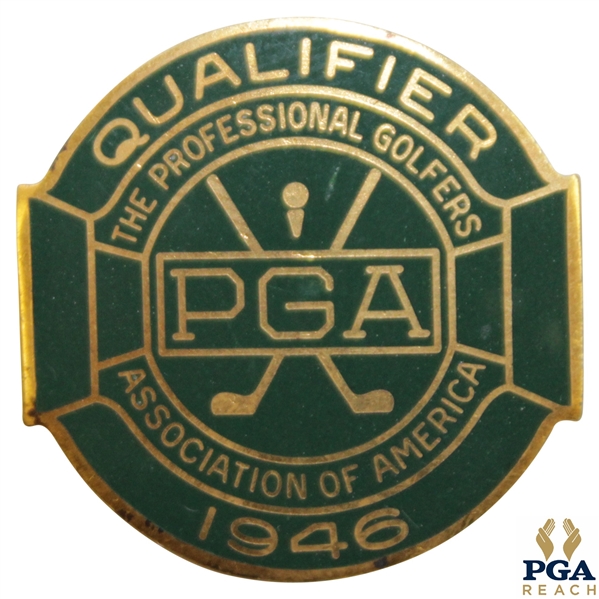 1946 PGA Championship at Portland CC Contestant Badge - Ben Hogan Winner