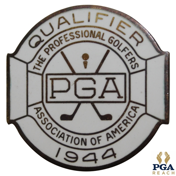 1944 PGA Championship at Manito G&CC Contestant Badge - Bob Hamilton Winner