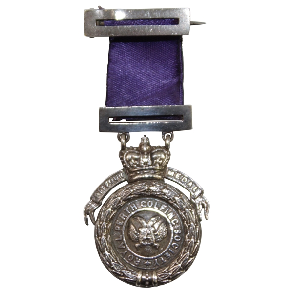 Vintage 1927 Sterling Silver Royal Perth Pitfour Medal with Ribbon & Bar