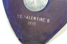 Unique 1916 College Arms Golf Club Valentine's Day Award Medal with Heart Shaped Blue Velvet Backing