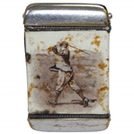 Vintage Scarce James Braid Vesta Case/Match Safe with Swing Photo & Insurance Ad