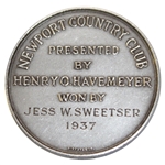 1937 Newport C.C. Invit. Match Play Sterling Silver Tiffany&Co. Designed Medal Won by Jess Sweetser