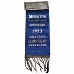1923 Western Amateur Golf Championship Directors Ribbon - Chick Evans 8th & Final Western Am Win