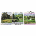 2007, 2008, & 2009 Masters Tournament SERIES Badges - Johnson, Immelman, & Cabrera