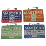 1976, 1977, 1978, & 1979 Masters Tournament SERIES Badges - Floyd, Watson, Player, & Zoeller Winners