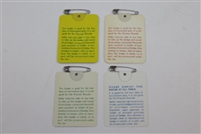 1980, 1981, 1982, & 1983 Masters Tournament SERIES Badges - Ballesteros(x2), Watson, & Stadler Winners