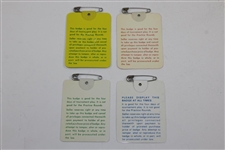 1980, 1981, 1982, & 1983 Masters Tournament SERIES Badges - Ballesteros(x2), Watson, & Stadler Winners