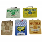 1984-85, 1987-88, & 1995 Masters Tournament SERIES Badges - Crenshaw (x2), Langer, Mize & Lyle