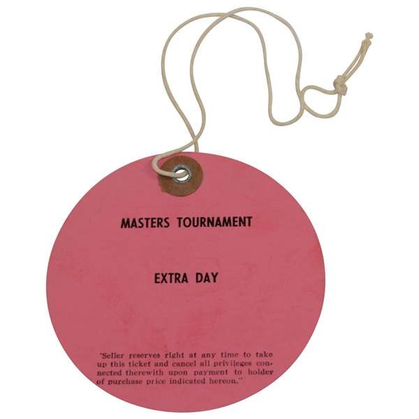 Circa 1970's Masters Tournament 'Extra Day' Ticket #179 - First Time We've Had One Of These!