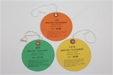 1977, 1979, & 1980 Masters Tournament Practice Round Tickets - Watson, Zoeller, & Ballesteros Winners