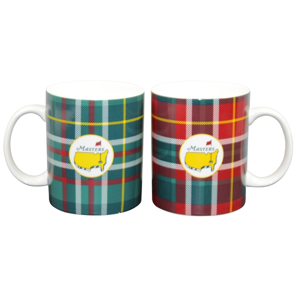Two Masters Home Collection 16oz Tartan Design Coffee Mugs in Original Box - New