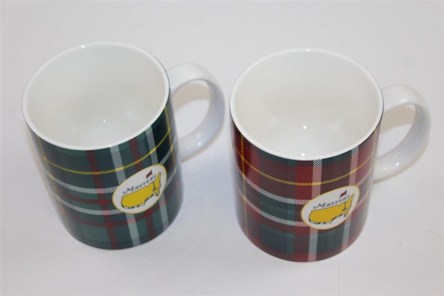 Two Masters Home Collection 16oz Tartan Design Coffee Mugs in Original Box - New