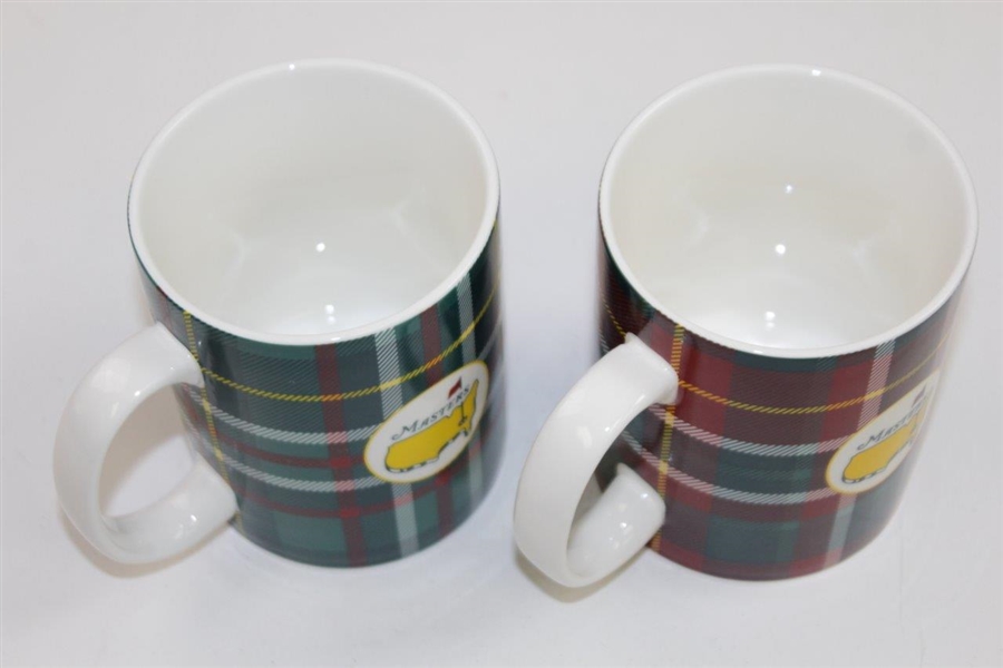 Two Masters Home Collection 16oz Tartan Design Coffee Mugs in Original Box - New