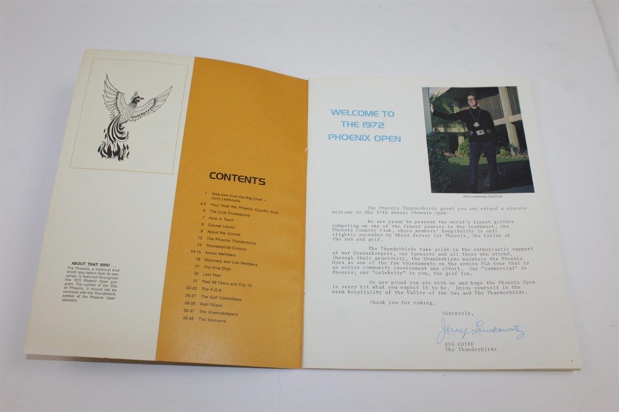 1972 Phoenix Open Official Program Signed by Homero Blancos JSA ALOA