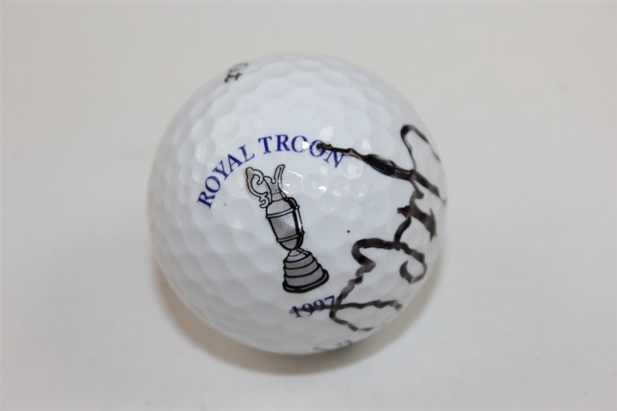 Justin Leonard Signed 1997 OPEN Championship at Royal Troon Logo Golf Ball JSA ALOA