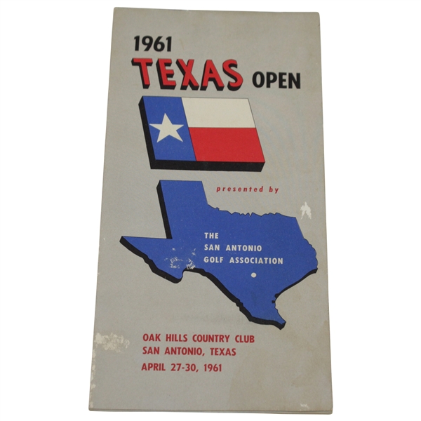 1961 Texas Open at Oak Hills Country Club Official Program - Arnold Palmer Winner