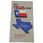 1961 Texas Open at Oak Hills Country Club Official Program - Arnold Palmer Winner