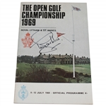 Tony Jacklin Signed 1969 OPEN Championship at Royal Lytham Official Program JSA ALOA