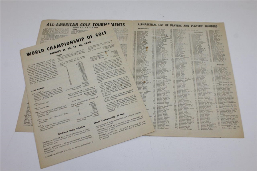 1949 World Golf Championship Played at Tam O'Shanter CC Official Program