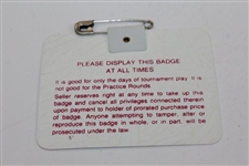 Jack Nicklaus Signed 1986 Masters Tournament SERIES Badge #A2394 JSA ALOA