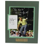 Jack Nicklaus Signed Masters Scorecard with Matted Verne Lundquist Signed Photo JSA ALOA