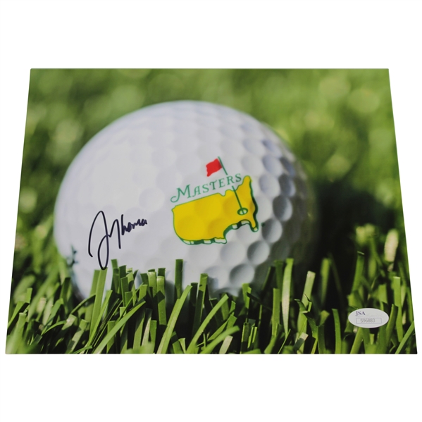 Justin Thomas Signed Masters Logo Golf Ball Photo JSA #S96883