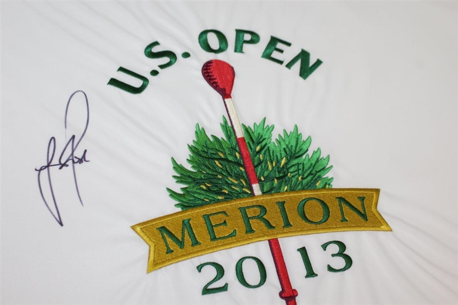 Justin Rose Signed 2013 US Open at Merion Embroidered Flag JSA ALOA