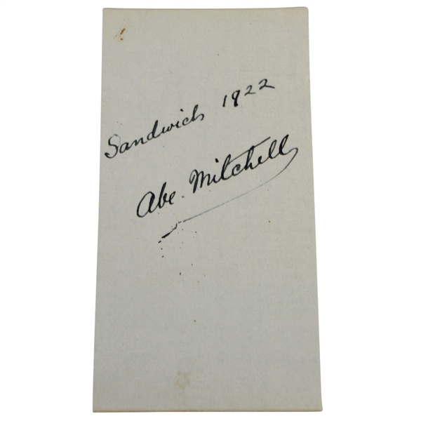 Abe Mitchell Signed Cut with 'Sandwich 1922' Notation JSA ALOA