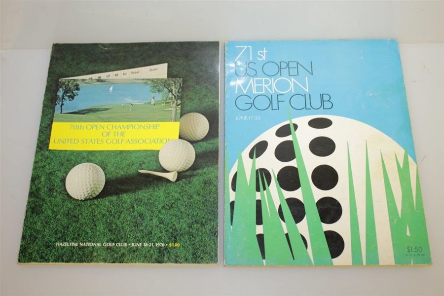 1970-79 US Open Programs Complete Set - Very Good Condition
