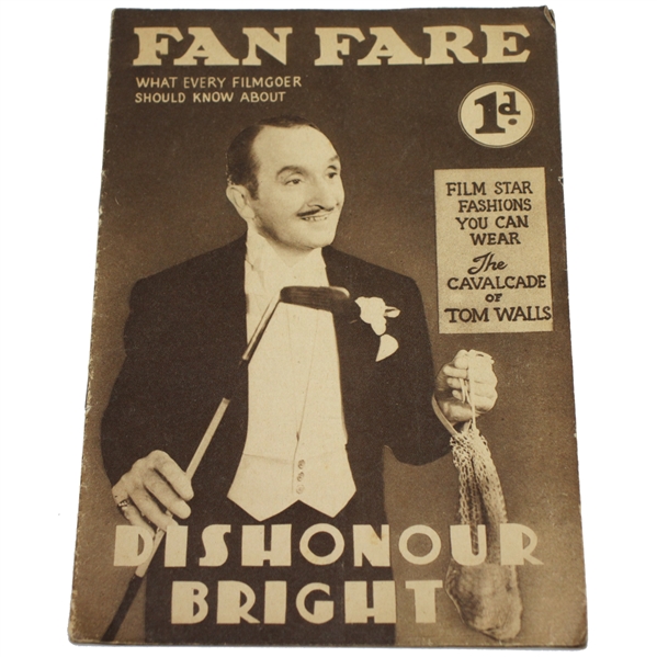 Vintage Fan Fare 'Dishonour Bright' Booklet with Golf Club Holding Actor on Cover