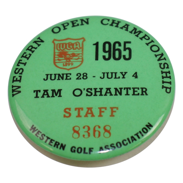 1965 Western Open Championship at Tam O'Shanter Staff Badge #8368