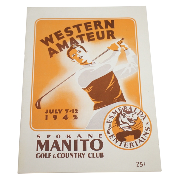 1942 Western Amateur at Spokane Manito G & CC Program - Excellent Condition