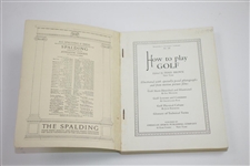 1930 Spalding's Athletic Library 'Hot To Play Golf' No. 4B Booklet by Innis Brown