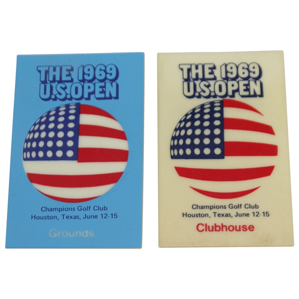 Two 1969 US Open at Champions Golf Club Ground & Clubhouse Badges
