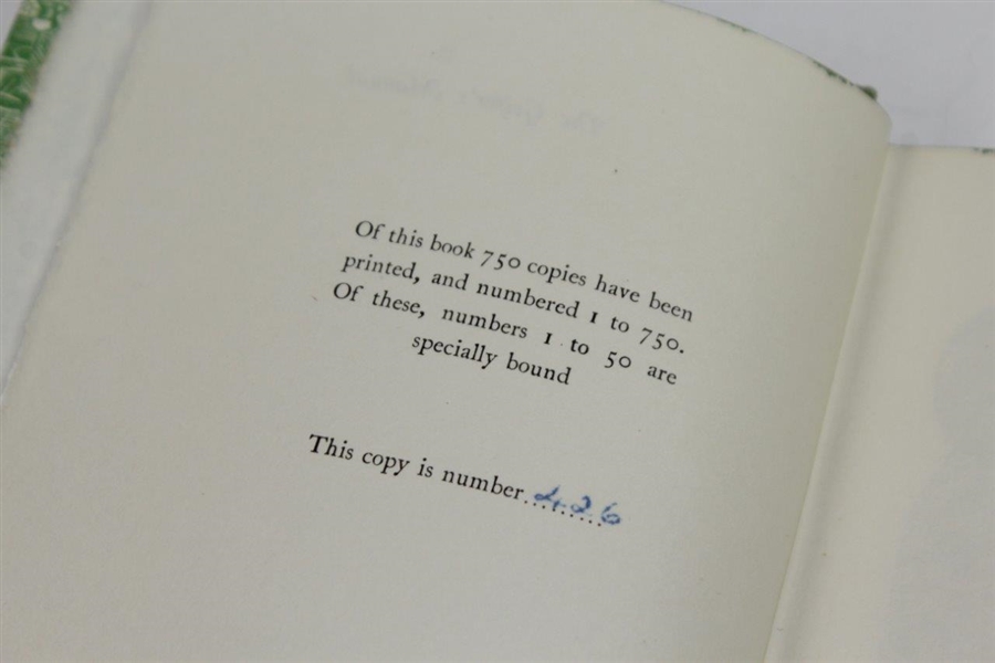 1947 Ltd Ed 'The Golfer's Manual' Book 426/750 - Reprinted 1857 'A Keen Hand'