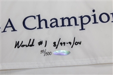 Tiger Woods Signed 1999 PGA at Medinah Embroidered White Flag Ltd Ed 33/500 UDA #BAM54433 