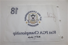 Tiger Woods Signed 1999 PGA at Medinah Embroidered White Flag Ltd Ed 33/500 UDA #BAM54433 