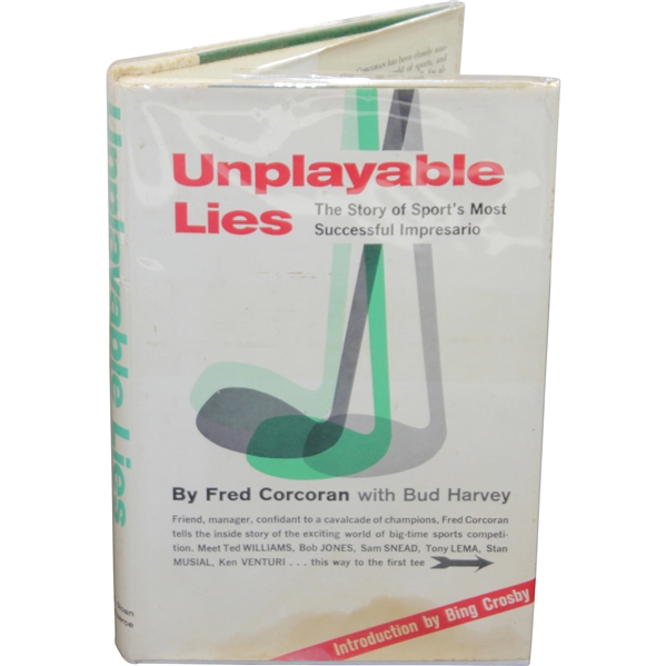 1965 Unplayable Lies Book by Fred Corcoran with Bud Harvey