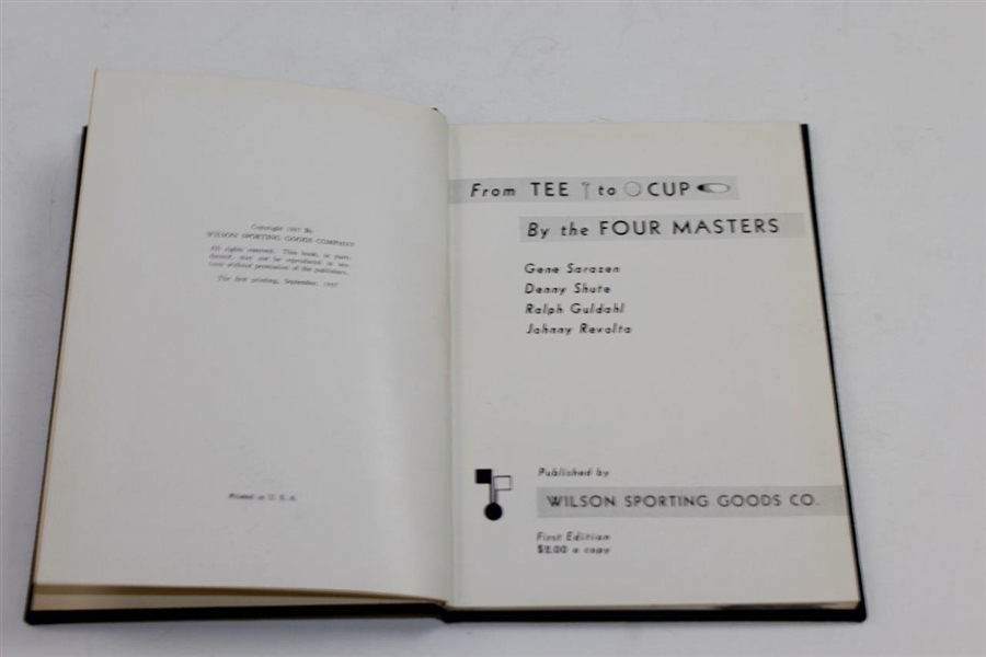 'From Tee to Cup' by The Four Masters Book with Secretarial Guldahl Signature