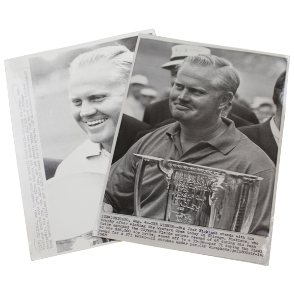 1967 & 1968 Jack Nicklaus Back-to-Back Western Open Wire Photos - 8/8/1967 & 8/6/1968