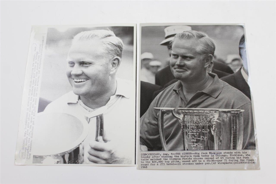 1967 & 1968 Jack Nicklaus Back-to-Back Western Open Wire Photos - 8/8/1967 & 8/6/1968